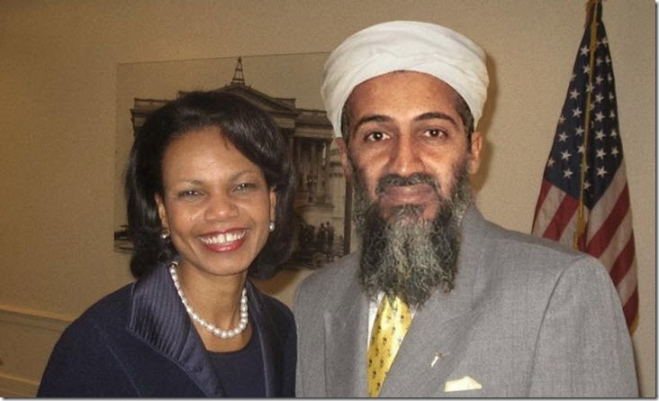 Condoleezza Rice y Osama bin Laden