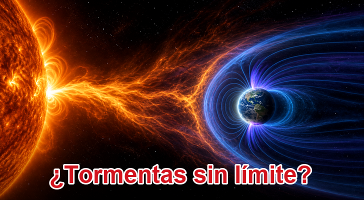 Eyección de masa coronal interactuando con la magnetosfera terrestre